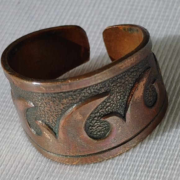 Brazil copper wave cuff ring adjustable large - Picture 11 of 11